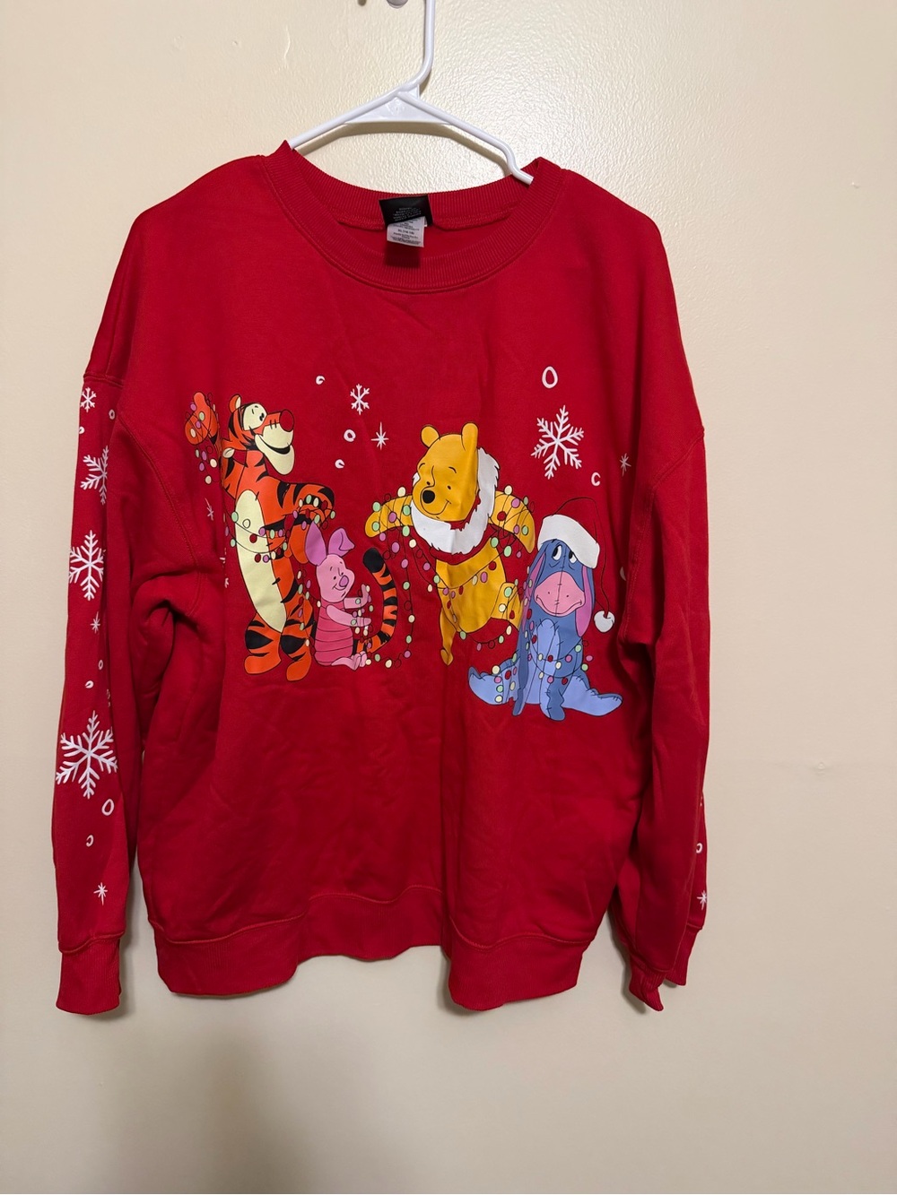 Red Winnie the Pooh Holiday Crewneck Sweatshirt